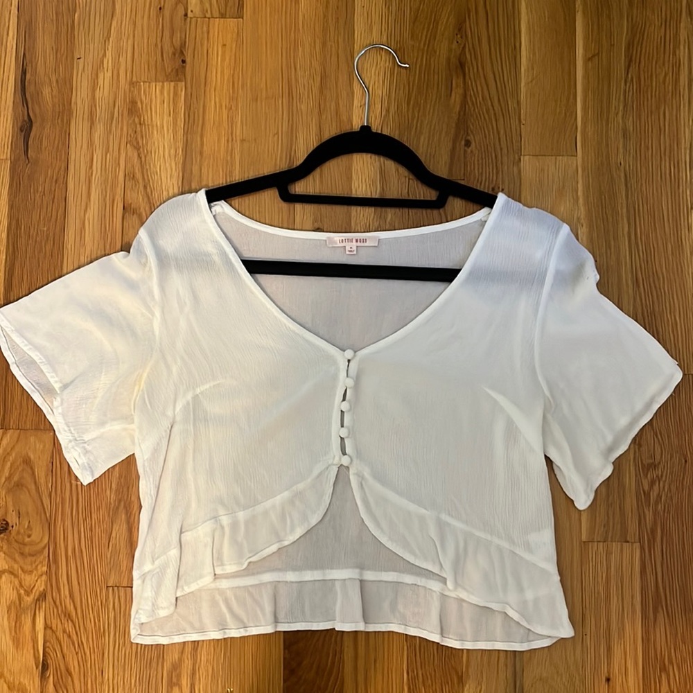 White Flowy Top